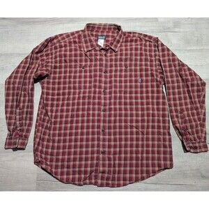 Patagonia Shirt Mens XXL Red Plaid Organic Cotton Long Sleeve Button Down 53836